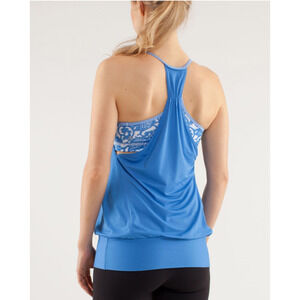 Lululemon No Limits Tank Beachy Floral Blue & White Athletic Top 4